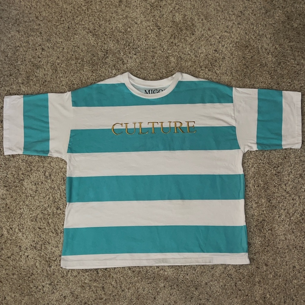 2018 Migos CULTURE Embroidered striped Tee!